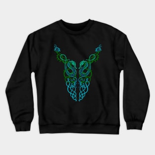 Celtic dragons with flowers Crewneck Sweatshirt